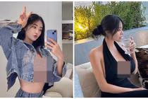 Hot girl ngực “khủng” mặc mốt không nội y gây nhức mắt