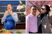 “Bà bầu” Phương Oanh nhí nhảnh nhảy múa sau khi nấu ăn