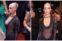 Sao nữ diện đồ mỏng khoe vòng một trên thảm đỏ Cannes 2024