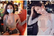 Ngượng đỏ mặt hot girl mặc trang phục siêu ngắn khi dạo phố