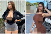Hot girl liên tục “bỏ quên” nội y, mặc bó chẽn gây phản cảm