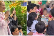 Trường Giang - Nhã Phương đưa con gái đi từ thiện