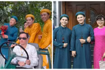 Hà Trí Quang đi máy cày trong đám cưới ở Đồng Tháp