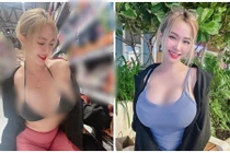 Hot girl hở nửa vòng một khi đi siêu thị gây nhức mắt