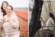 Mẹ hạnh phúc vì lần đầu tiên được con gái đưa đi du lịch