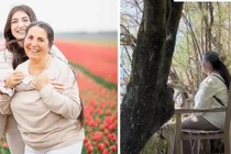 Mẹ hạnh phúc vì lần đầu tiên được con gái đưa đi du lịch