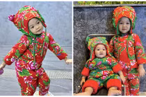 Đàm Thu Trang khoe hai con diện trang phục Tết đáng yêu