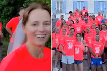 Trong ngày cưới, cô dâu chú rể mời khách chạy bộ 7km 