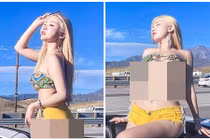 Ngượng đỏ mặt hot girl mặc “như không”, lộ điểm nhạy cảm