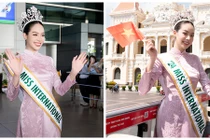 Hoa hậu Quốc tế Thanh Thủy khoe vẻ đẹp ngất ngây khi về nước