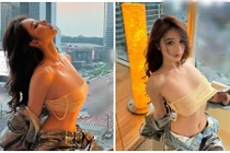 Hot girl gây xôn xao khi mặc áo ngực lả lơi tưởng sắp rơi 