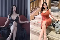 Hot girl siêu vòng một diện váy xẻ ngực sâu hun hút