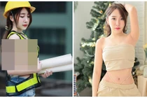 “Nữ hoàng nội y Thái Lan” hớ hênh khi hóa công nhân