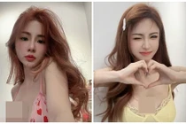 Ngượng chín mặt hot girl diện váy xẻ sâu lộ điểm nhạy cảm