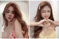 Ngượng chín mặt hot girl diện váy xẻ sâu lộ điểm nhạy cảm