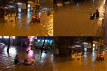 “Trắng đêm” bì bõm trong biển nước trên đường Nguyễn Hữu Cảnh