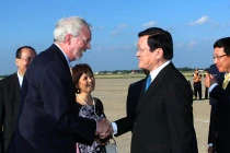 Hình ảnh Chủ tịch nước Trương Tấn Sang đến Mỹ