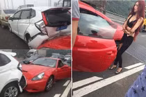 Cáu vì bị đâm, chàng trai im bặt khi thấy nữ chủ xe