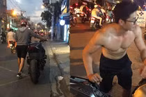Ảnh đời thường của hot boy dắt xe bị chụp lén trên phố