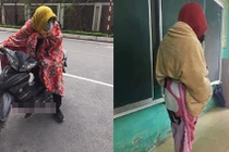 Teen Việt mang chăn ra đường, ôm chăn đến trường... chống rét