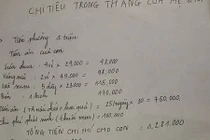 Bảng chi tiêu 3 triệu/tháng của gia đình 5 người gây tranh cãi