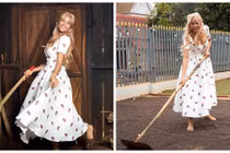 H’hen Niê mặc đẹp như búp bê, làm việc nhà thoăn thoắt