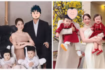 Chồng của “phú bà” Sam gây chú ý khi xuất hiện bên hai con