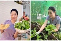 Trịnh Kim Chi vào bếp nấu ăn từ rau trồng trong biệt thự