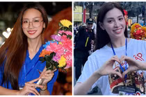 Tiểu Vy - Bảo Ngọc rạng rỡ trong lễ hợp luyện diễu binh