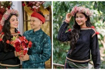 H'hen Niê tình tứ bên chồng trong lễ ăn hỏi