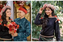 H'hen Niê tình tứ bên chồng trong lễ ăn hỏi