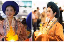 Tiểu Vy - Diệp Lâm Anh mặc Việt phục ở Đại lễ Vesak 2025