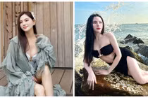 Cựu thành viên nhóm Mây Trắng đẹp quyến rũ khi đi biển