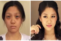 Cô gái lột xác kinh ngạc sau 5 phút trang điểm 