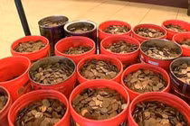 Ngân hàng choáng với 220kg tiền xu của cụ ông U80