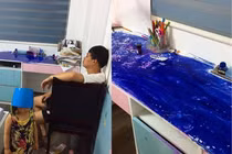 Ông bố bần thần “thở oxy gấp” với trò nghịch ngợm của con cái