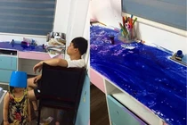 Ông bố bần thần “thở oxy gấp” với trò nghịch ngợm của con cái