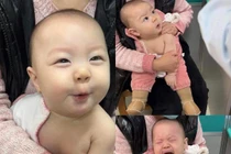 Biểu cảm “yêu không thể tả” của em bé khi đi tiêm