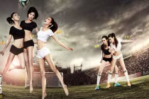 Dàn nữ phóng viên TQ diện đồ lót cổ vũ World Cup