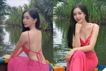 Hot girl "Kem xôi TV" diện váy cắt xẻ táo bạo, khoe lưng trần