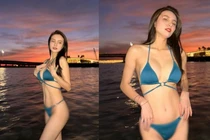 Em gái Công Vinh diện bikini nhỏ xíu, khoe đường cong bốc lửa