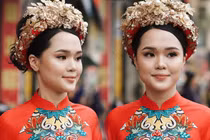 Nhan sắc lạ Quỳnh Anh ngày ăn hỏi, dân mạng truy tìm bạn make up