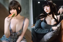 Nữ cosplayer nhắn fan tìm thông điệp từ mã vạch trên ngực ngồn ngộn
