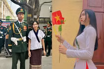 Nhan sắc hot girl Lào đến Điện Biên, chụp ảnh cùng bộ đội Việt