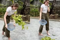 Khách Tây hào hứng thử công phu vẩy rau và cái kết nghỉ ăn