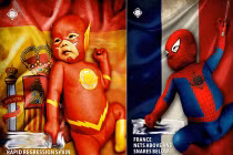 Khi các siêu nhân nhí cổ vũ World Cup 