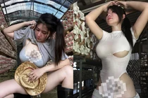 Hot girl “nông dân” trồng nấm chỉ mặc nội y khoe vòng 1 khủng