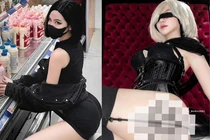 Cosplay đặc vụ Viper Valorant trong siêu thị, hot girl khoe dáng cực cháy