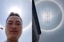 Vầng hào quang xuất hiện trên bầu trời, nhiều người thấy vật thể lạ