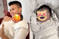 Quang Hải âu yếm bế con, netizen thắc mắc tên gọi em bé
